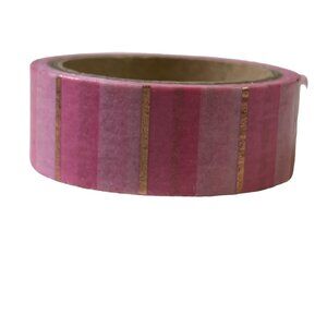 Pink Gold Stripe Washi Tape Papercraft Scrapbook Planner School Decorative u